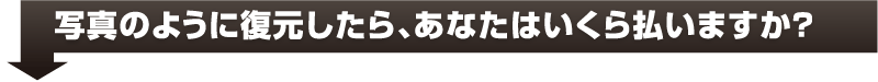 写真のように復元したら、あなたはいくら払いますか?